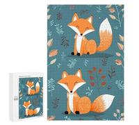 Puzzle en bois pour adultes, motif renard de dessin animé imprimé pour adultes, livré avec une belle boîte