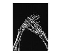 Puzzle en Bois pour Adultes, Motif Skeletal Hands Intertwined, 500 PCS