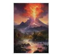 Puzzle en Bois pour Adultes, Motif Volcano Eruption Landscape, Format 300 PCS
