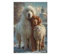 Puzzle en Bois pour Adultes, Motif Winter Farm Friends-1, Format 1000 PCS