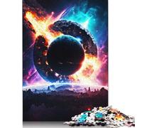 Puzzle en Bois pour Adultes, planète réaliste dans l'espace, pour Adolescents de 12 Ans et Plus, 500 pièces (52 x 38 cm)