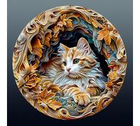 Puzzle en bois pour adultes, puzzle en bois de chat, pièces de puzzle de forme unique irrégulière, emballage cadeau exquis, cadeau d'anniversaire pour adultes et enfants (L-34 x 34 cm - 300 pièces)
