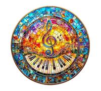 Puzzle en bois pour adultes, puzzle en bois de piano en verre teinté pour adultes, 435 pièces, forme unique, cadeaux pour femmes et hommes, puzzle sur toile d'art mural (taille XL : 43,9 x 43,9 cm)