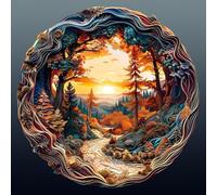 Puzzle en bois pour adultes, route incurvée en bois, pièces de puzzle de forme unique irrégulière, emballage cadeau exquis, cadeau d'anniversaire pour adultes et enfants (L-34 x 34 cm - 300 pièces)
