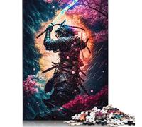 Puzzle en Bois pour Adultes, samouraï Japonais, Combat, pour Adolescents de 12 Ans et Plus, 1 000 pièces (75 x 50 cm)