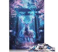 Puzzle en Bois pour Adultes, sanctuaire sacré des Cerfs, Puzzle pour Adultes et Adolescents de 12 Ans et Plus, 1 000 pièces (75 x 50 cm)