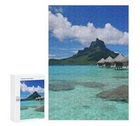 Puzzle en bois pour adultes, Tahiti Beach1 Puzzle imprimé pour adultes, livré avec une belle boîte