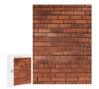 Puzzle en bois pour adultes, texture de mur de briques rouges, puzzle imprimé pour adultes, livré avec une belle boîte