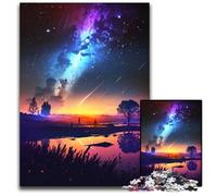 Puzzle en Bois pour Adultes thème Nuit étoilée idéal pour la décoration de la Maison idéal comme Cadeau de Noël ou du Nouvel an pour Adolescents 1 000 pièces (38 x 26 cm)