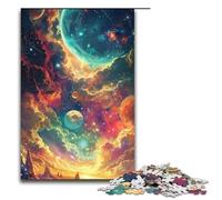 Puzzle en Bois pour Adultes Univers coloré planète 1000 pièces pour Adultes et Enfants à partir de 12 Ans Jouet éducatif 1000 pièces (75 x 50 cm)