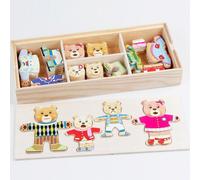 Puzzle En Bois Pour Bébé, Lapin Mignon, Changement De Vêtements, Petite Enfance, Jouets Cadeaux Pour Enfants, Nouvelle Collection