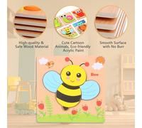 Puzzle En Bois Pour Bébés, 5 Pièces, Animaux, Couleur Et Forme Cognitives, Jouet Éducatif Pour Bébés D'âge Préscolaire, Âgés De 3 Ans Et Plus