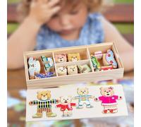 Puzzle En Bois Pour Changer De Vêtements, Jouets Assortis, Ours/Lapins, Triage