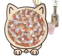 Puzzle en Bois pour Chat, 135 Pièces Puzzle en Bois Super Difficile, Puzzles De Décoration d'animaux, Vacances Et Anniversaires Cadeau pour Amoureux des Chats Pendant