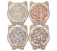 Puzzle en Bois pour Chats, kit de décoration précise et Durable de 135 pièces, Puzzles en Bois Super Difficiles pour Chatons, Puzzle en bo-is en Forme de Chat de Couleur Morandi