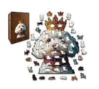 Puzzle en bois pour chien - Jeu de puzzle animal, casse-tête anti-stress pour s'amuser en famille, pièce de collection avec défi relaxant, décoration d'intérieur, bois trois pièces les réunions bureau