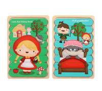 Puzzle En Bois Pour Enfant, Jouet Éducatif, Véhicule De Dessin Animé, Animal, Barre Double Face