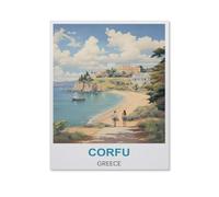 Puzzle en Bois pour Enfants 1000 Pièces，Corfou, Grèce，Mots Croisés Jeu Moderne Accueil Décoration Cadeau Unique（75x50cm）-HT80