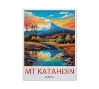 Puzzle en Bois pour Enfants 1000 Pièces，Mont Katahdin, Maine, États-Unis，Mots Croisés Jeu Moderne Accueil Décoration Cadeau Unique（75x50cm）-T70