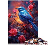 Puzzle en Bois pour Enfants, 1000 pièces, Petit Oiseau Bleu Mignon, Casse-tête, 19,7x29,5 Pouces
