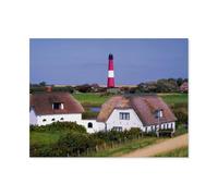 Puzzle en Bois pour Enfants 1000 Pièces，Phare sur l’île de Pellworm，Mots Croisés Jeu Moderne Accueil Décoration Cadeau Unique（75x50cm）-AU34