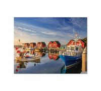 Puzzle en Bois pour Enfants 1000 Pièces，Port de pêche，Mots Croisés Jeu Moderne Accueil Décoration Cadeau Unique（75x50cm）-E78