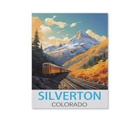 Puzzle en Bois pour Enfants 1000 Pièces，Silverton, Colorado，Mots Croisés Jeu Moderne Accueil Décoration Cadeau Unique（75x50cm）-HV40