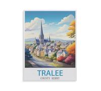 Puzzle en Bois pour Enfants 1000 Pièces,Tralee Comté de Kerry,Mots Croisés Jeu Moderne Accueil Décoration Cadeau Unique(75x50cm)-GU94