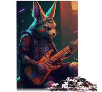 Puzzle en Bois pour Enfants en Bas âge, garçons et Filles, 1000 pièces, Jeux éducatifs, Lapin, Guitare, 50x75cm