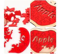 Puzzle en bois pour enfants, jouet en forme de pomme rouge irrégulière, Puzzle 3D, jouets éducatifs pour bébés de la maternelle, cadeaux de noël
