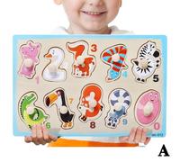Puzzle En Bois Pour Enfants, Planche À Saisir Les Nombres D'animaux, Jouet Tridimensionnel L8e3