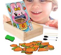 Puzzle en bois pour enfants, Puzzle jouet en bois,Jouet éducatif puzzle lapin | Puzzle multifonctionnel pour enfants apprenant le lapin, jouet de puzzle pour enfants pour apprendre