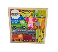 Puzzle en bois pour faire correspondre les moyens de transport Taxi Bus