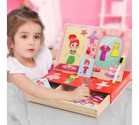 Puzzle En Bois Pour Fille, Jeu De Changement De Vêtements, Dessins Animés Magnétiques, Puzzle Pour Enfants, Planche À Dessin, Jouets Éducatifs D'apprentissage