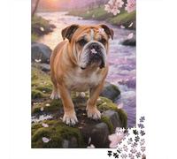 Puzzle en Bois pour Génies 1000 Pièces - Bulldog | Exploration Visuelle Et Mentale, Ambiance Familiale