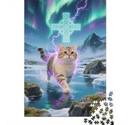Puzzle en Bois pour Génies 1000 Pièces - Chat Russe Bleu | Exploration Visuelle Et Mentale, Ambiance Familiale