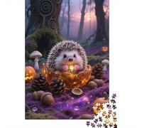 Puzzle en Bois pour Génies 1000 Pièces - Hérisson Miniature | Exploration Visuelle Et Mentale, Ambiance Familiale