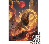 Puzzle en Bois pour Génies 1000 Pièces - Lion | Exploration Visuelle Et Mentale, Ambiance Familiale