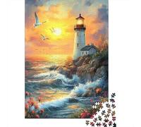 Puzzle en Bois pour Génies 1000 Pièces - Phare côtier | Exploration Visuelle Et Mentale, Ambiance Familiale