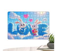 Puzzle en Bois pour La Saint-Valentin - Jeu De Puzzle Éducatif en Forme De Lapin, Activité en Famille, Casse-tête en Bois | Cadeau De Vacances Romantique pour Adultes Et De Douze Ans