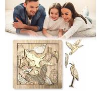 Puzzle En Bois Pour Les Amoureux Des Oiseaux, Jouets Éducatifs Pour Enfants, Labyrinthe De Difficulté De Niveau 10, 16 Pièces