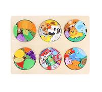 Puzzle en bois pour , puzzle en bois pour ,Puzzle d'animaux - COULEUR POUR ISCHULE Prescool éducatifs Brain teaser axes, jeux mentaux éducatifs pour garçons