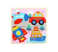 Puzzle En Bois Pour Tout-Petits, Jouets Éducatifs, 4 Véhicules En Forme De Matériau Sûr, Jeux Interactifs Parent-Enfant