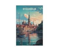 Puzzle en Bois Puzzle Adulte 1000 Pièces，Stockholm，Décor À La Maison Dessin Animé Paysage Jeu De Décompression Cerveau Défi Difficulté Jouet Éducatif pour Enfants Puzzle Puzzles（75x50cm）-AJ13