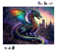 Puzzle en bois - Puzzle de 117 pièces sur le thème des dinosaures pour adultes et enfants, 30,5 x 21,6 cm, forme d'animal unique sur le thème de la nature, cadeaux pour les amateurs de puzzle, famille