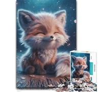 Puzzle en Bois, Puzzle Image, Blissful Fox Smile, 1000 pièces | Cadeau pour amateur de puzzle - présent du Nouvel An avec activité à partager en famille.