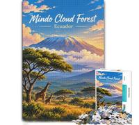 Puzzle en Bois, Puzzle Image, Mindo Cloud Forest, Ecuador, 1000 pièces | Présent de Noël pour passionné : activité à partager en famille pendant une soirée calme.