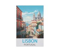 Puzzle en Bois Puzzle Personnalisé Puzzle Classique，Lisbonne, Portugal，Puzzle 1000 Pièces Ensembles De Puzzle pour La Famille Jeux Éducatifs Cadeau Intéressant（75x50cm）-AL76