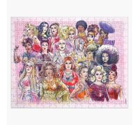 Puzzle en bois Puzzle, RuPaul's Drag Race, tous les gagnants 300 pièces 38x26 cm jouet décoration mura