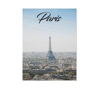Puzzle en Bois Puzzles Classiques 1000 Pièces,Affiche de Voyage Vintage de Paris en France,Jigsaw Jeu Éducatif Intellectuel Difficile Et Défi Cadeau(75x50cm)-BJ57